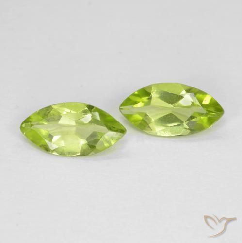 Pedras preciosas de Peridoto Verde claro natural de 1.00 ct, Marquesa, VVS-VS