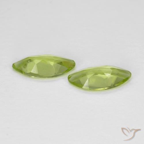 Pedras preciosas de Peridoto Verde claro natural de 1.00 ct, Marquesa, VVS-VS