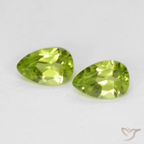 0.91ctw Natural verde vivo Peridoto, Formato de pêra, VVS-VS