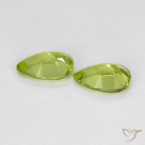 Pedras preciosas de Peridoto verde vivo natural de 0.91 ct, Formato de pêra, VVS-VS