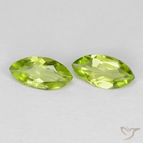 Pedras preciosas de Peridoto Verde claro natural de 1.15 ct, Marquesa, VVS-VS