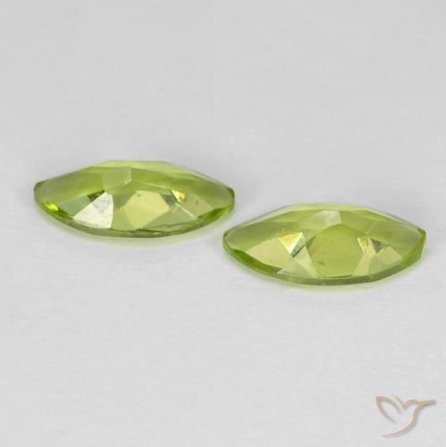 Pedras preciosas de Peridoto Verde claro natural de 1.15 ct, Marquesa, VVS-VS