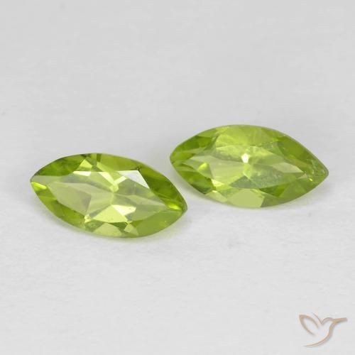 Pedras preciosas de Peridoto Verde claro natural de 1.31 ct, Marquesa, VS