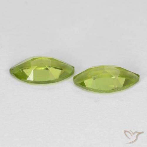Pedras preciosas de Peridoto Verde claro natural de 1.31 ct, Marquesa, VS