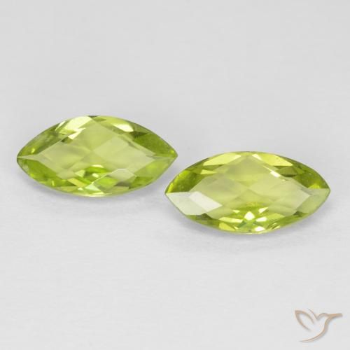 1.24ctw Natural Verde médio Peridoto, Marquesa, VVS-VS