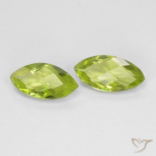 Pedras preciosas de Peridoto Verde médio natural de 1.24 ct, Marquesa, VVS-VS