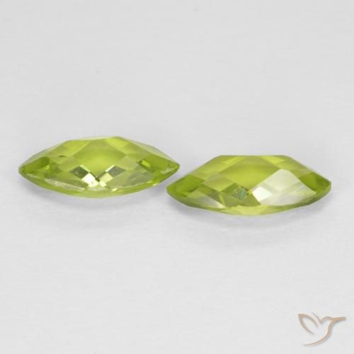 Pedras preciosas de Peridoto Verde médio natural de 1.24 ct, Marquesa, VVS-VS