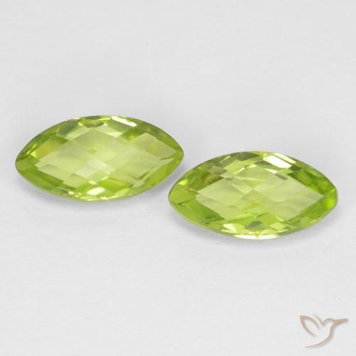 Pedras preciosas de Peridoto Verde amarelado natural de 1.26 ct, Marquesa, VVS-VS