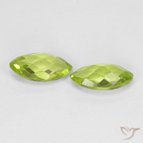 Pedras preciosas de Peridoto Verde amarelado natural de 1.26 ct, Marquesa, VVS-VS