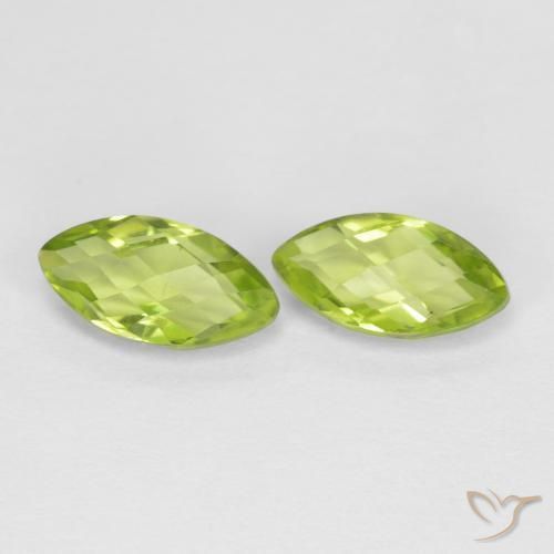 Pedras preciosas de Peridoto Verde amarelado natural de 1.33 ct, Marquesa, VVS-VS