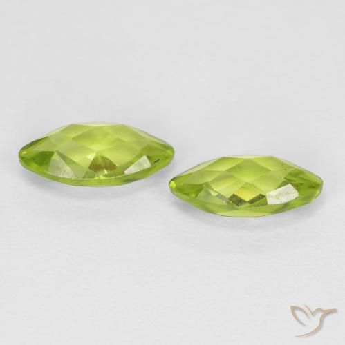 Pedras preciosas de Peridoto Verde amarelado natural de 1.33 ct, Marquesa, VVS-VS