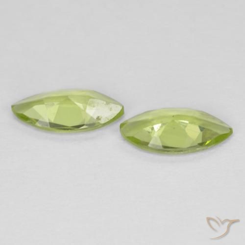 Pedras preciosas de Peridoto Verde amarelado natural de 1.04 ct, Marquesa, VS