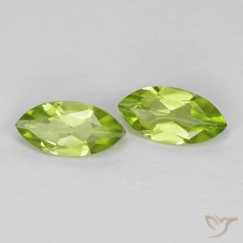 Pedras preciosas de Peridoto Verde claro natural de 1.20 ct, Marquesa, VS
