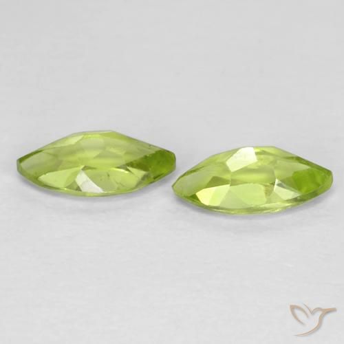 Pedras preciosas de Peridoto Verde claro natural de 1.25 ct, Marquesa, VS