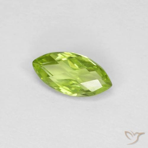Peridoto Verde claro Natural 0.66ct, Marquesa, VVS-VS