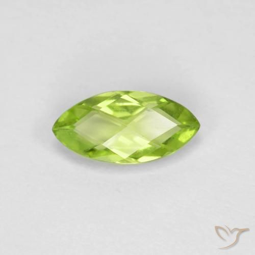 0.66ct Natural Verde médio Peridoto, Marquesa, VVS-VS