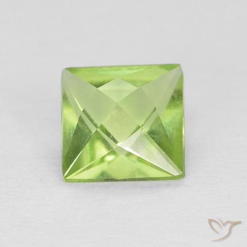 0.72ct Natural Verde médio Peridoto, Quadrado, VS