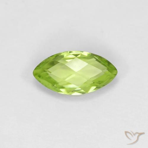 0.62ct Natural Verde Vivo Claro Peridoto, Marquesa, VS