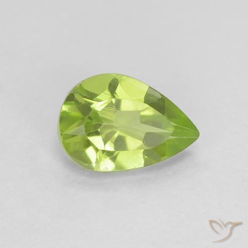 0.73ct Natural Verde médio Peridoto, Formato de pêra, VVS-VS