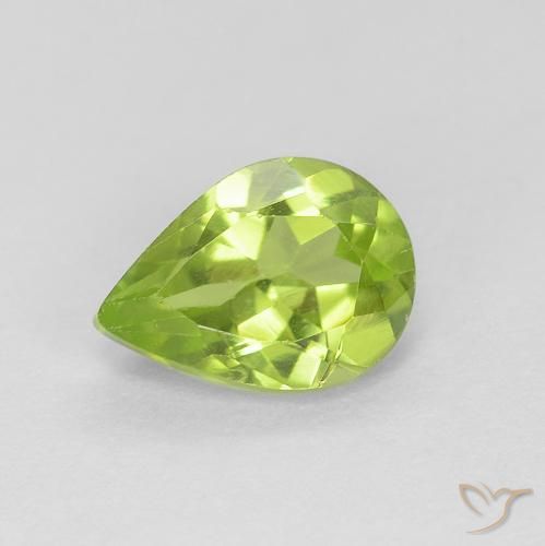 0.87ct Natural Verde médio Peridoto, Formato de pêra, VVS-VS