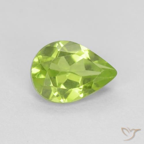 Peridoto Verde médio Natural 0.87ct, Formato de pêra, VVS-VS