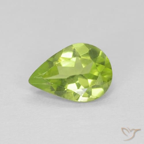 0.65ct Natural verde vivo Peridoto, Formato de pêra, VVS-VS