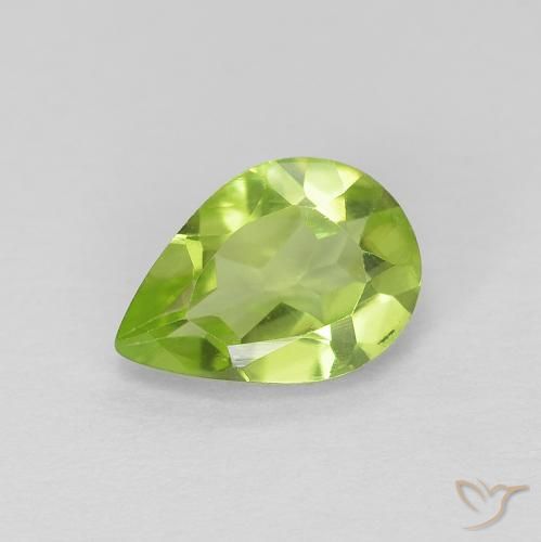 0.72ct Natural Verde médio Peridoto, Formato de pêra, VVS-VS