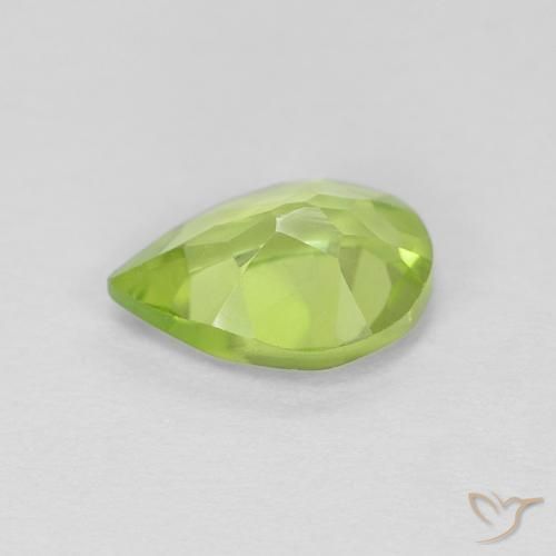 Peridoto Verde médio Natural 0.72ct, Formato de pêra, VVS-VS