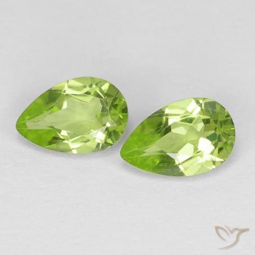 0.88ctw Natural Verde Vivo Claro Peridoto, Formato de pêra, VS
