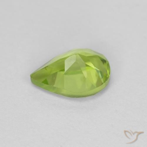 Peridoto Verde médio Natural 0.91ct, Formato de pêra, VS
