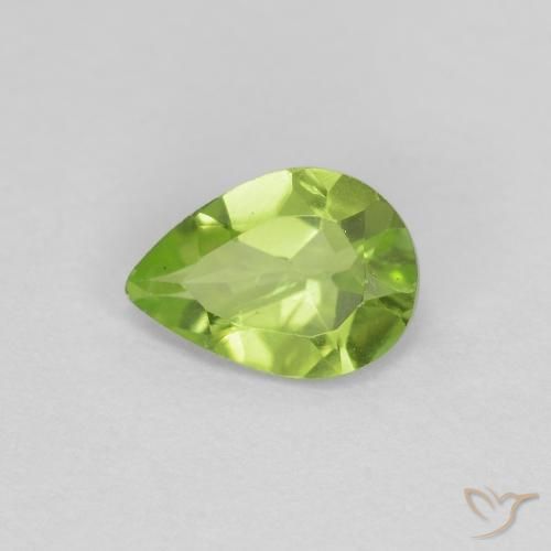 0.69ct Natural Verde médio Peridoto, Formato de pêra, VS