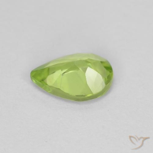 Peridoto Verde médio Natural 0.69ct, Formato de pêra, VS