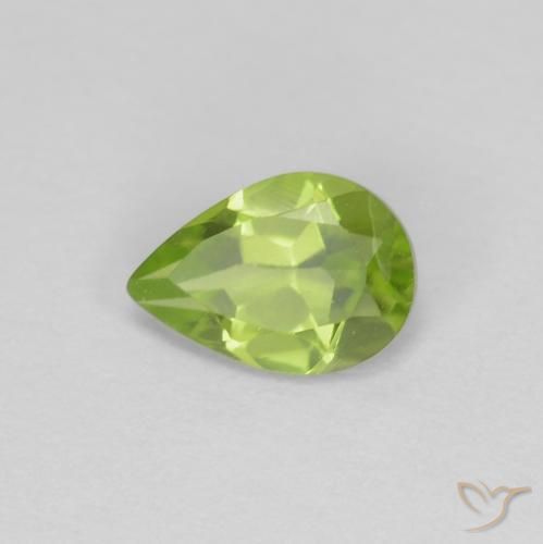 0.73ct Natural Verde médio Peridoto, Formato de pêra, VS
