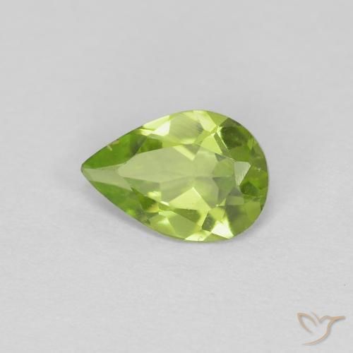 0.61ct Natural verde vivo Peridoto, Formato de pêra, VS