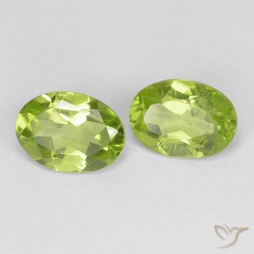 Pedras preciosas de Peridoto Verde amarelado vivo natural de 1.49 ct, oval, VS