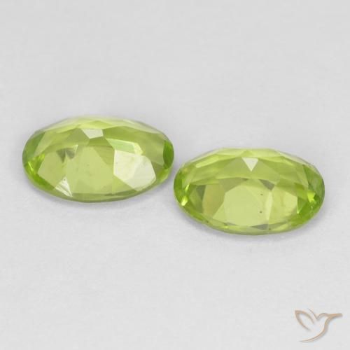 Pedras preciosas de Peridoto Verde amarelado vivo natural de 1.49 ct, oval, VS