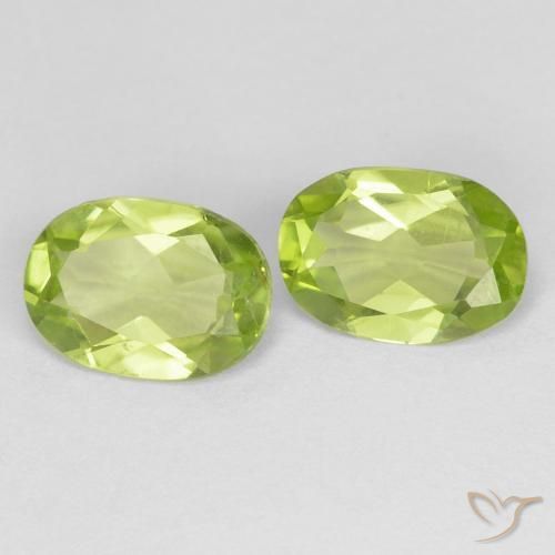 Pedras preciosas de Peridoto verde vivo natural de 1.51 ct, oval, VS