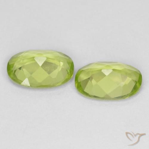 Pedras preciosas de Peridoto verde vivo natural de 1.51 ct, oval, VS