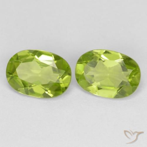 Pedras preciosas de Peridoto verde vivo natural de 1.69 ct, oval, VS