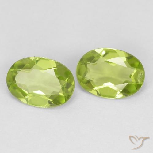 Pedras preciosas de Peridoto verde vivo natural de 1.49 ct, oval, VS