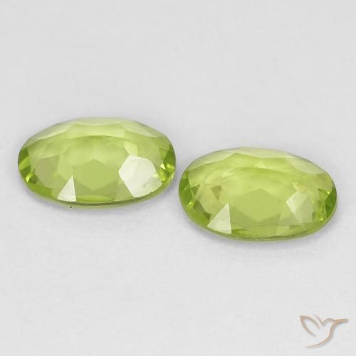 Pedras preciosas de Peridoto verde vivo natural de 1.49 ct, oval, VS