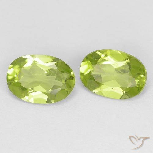 Pedras preciosas de Peridoto verde vivo natural de 1.57 ct, oval, VS