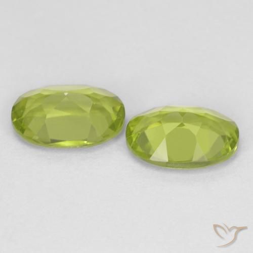 Pedras preciosas de Peridoto Verde médio natural de 1.72 ct, oval, VS