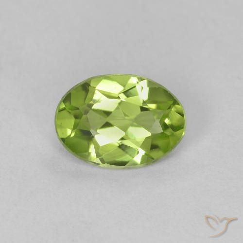 0.65ct Natural verde vivo Peridoto, oval, VVS-VS