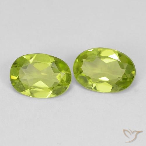 Pedras preciosas de Peridoto verde vivo natural de 1.42 ct, oval, VVS-VS