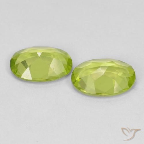 Pedras preciosas de Peridoto verde vivo natural de 1.42 ct, oval, VVS-VS