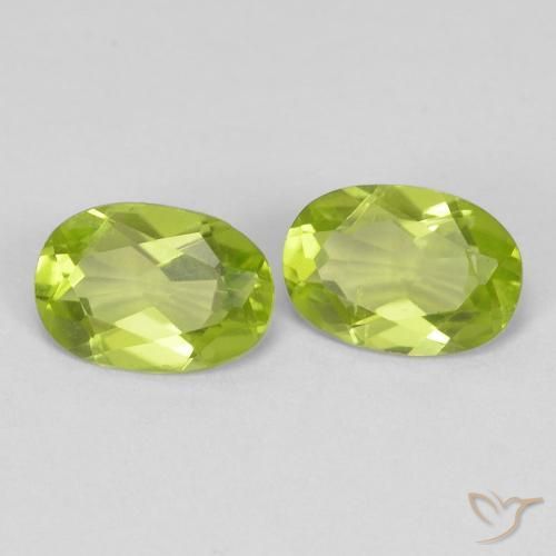 Pedras preciosas de Peridoto Verde amarelado vivo natural de 1.47 ct, oval, VVS-VS