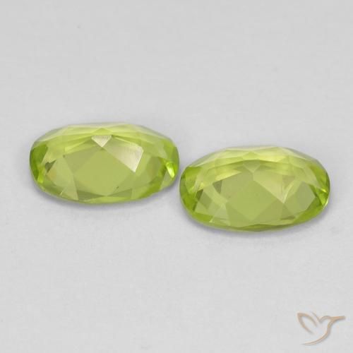 Pedras preciosas de Peridoto Verde amarelado vivo natural de 1.47 ct, oval, VVS-VS