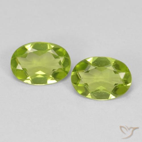 Pedras preciosas de peridoto verde natural de 1,36 ct, corte oval, VVS-VS