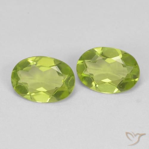 Pedras preciosas de peridoto verde natural de 1,36 ct, corte oval, VVS-VS